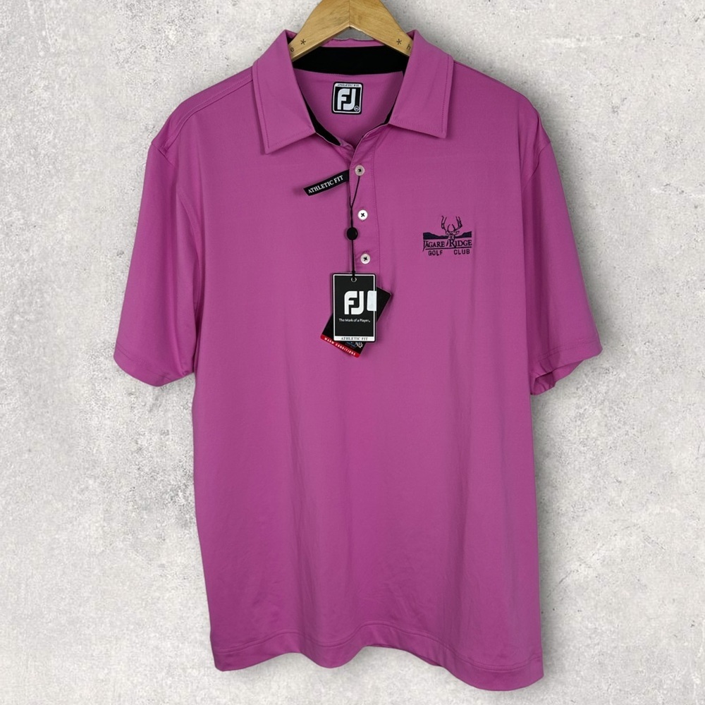 NWT FootJoy‎ Performance Polo Iced Berry Pink Black Size 2XL UV Sun Protection